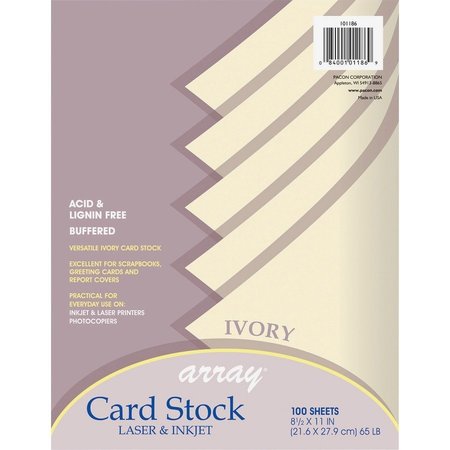 PACON Cardstock, Array, Ivory, 100Sh Pk PAC101186